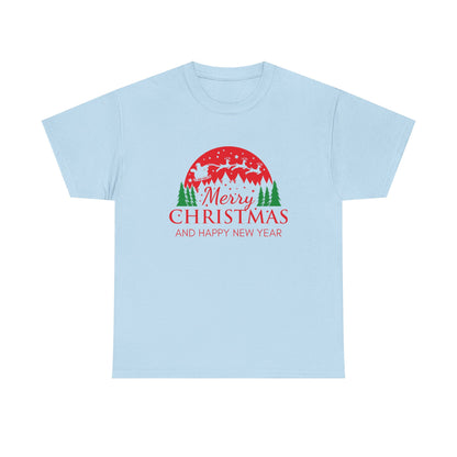 Festive Christmas Tee - Merry Christmas and Happy New Year, Holiday Shirt, Unisex Cotton T-Shirt, Christmas Gift, Winter Apparel