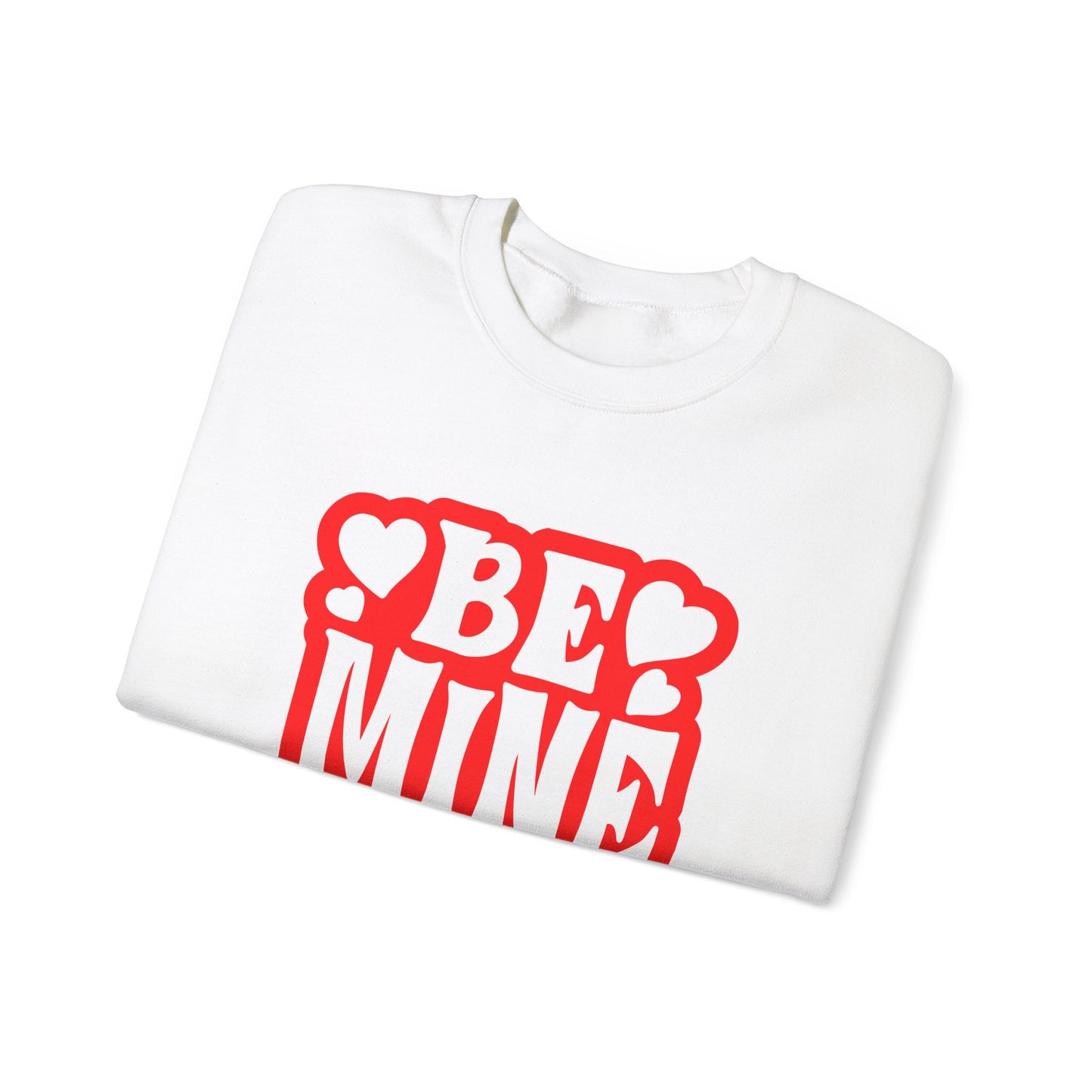 Cute 'Be Mine' Unisex Crewneck Sweatshirt, Valentine's Day Gift, Cozy Sweatshirt, Couples Apparel, Heart Design, Gift for Him/Her