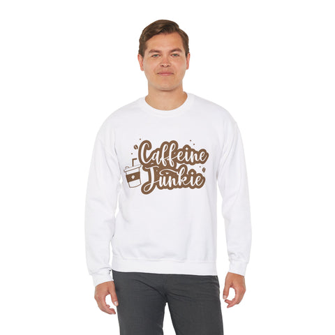 Caffeine Junkie Crewneck Sweatshirt | Cozy Gift for Coffee Lovers, Perfect for Fall, Everyday Wear, Casual Style, Gift for Her