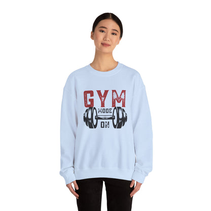 Gym Mode On Crewneck Sweatshirt - Fitness Gift, Workout Apparel, Casual Wear, Exercise Clothing, Athleisure Clothing