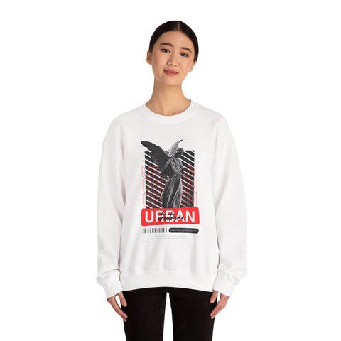 Urban Angel Graphic Sweatshirt, Unisex Crewneck Sweatshirt, Casual Streetwear, Perfect for Gift, Cozy Layering