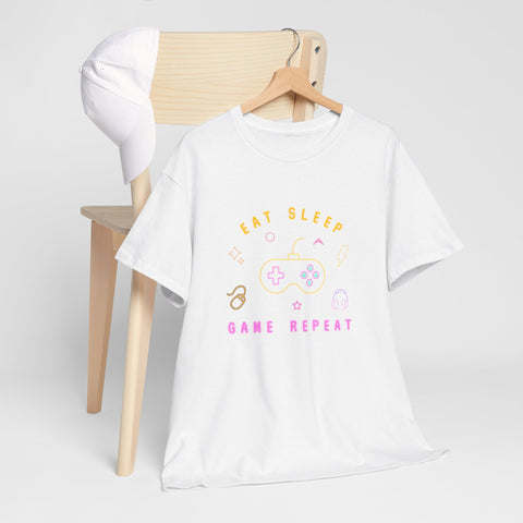 Gamer Vibes Unisex Tee - Eat Sleep Game Repeat, Video Game Shirt, Casual Wear, Gift for Gamers, Gaming Merchandise