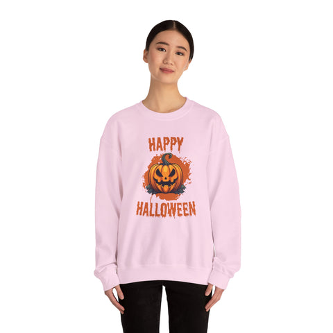 Halloween Pumpkin Crewneck Sweatshirt, Cozy Fall Sweater for Halloween, Unisex Sweatshirt, October Celebration Apparel