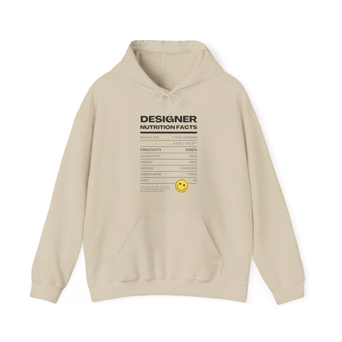 Creative Vibes Unisex Hoodie - Designer Nutrition Facts, Cozy Sweatshirt, Gift for Artists, Motivational Apparel, Inspiring Fashion