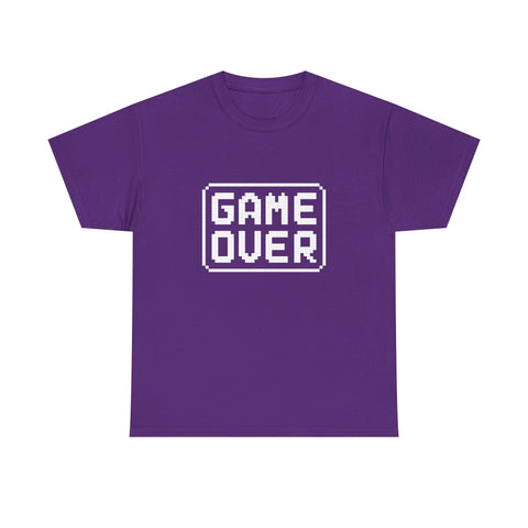Game Over Unisex Heavy Cotton Tee, Retro Gamer Shirt, Video Game T-Shirt, Casual Gaming Apparel