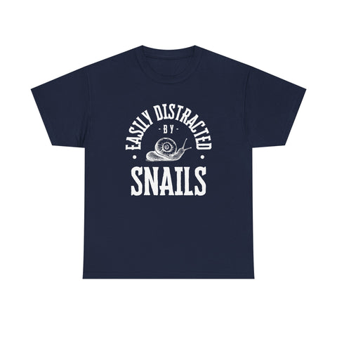 Easily Distracted by Snails Tee, Funny Snail Shirt, Unisex Graphic Tee, Gift for Snail Lovers, Nature Humor Tee, Casual Wear