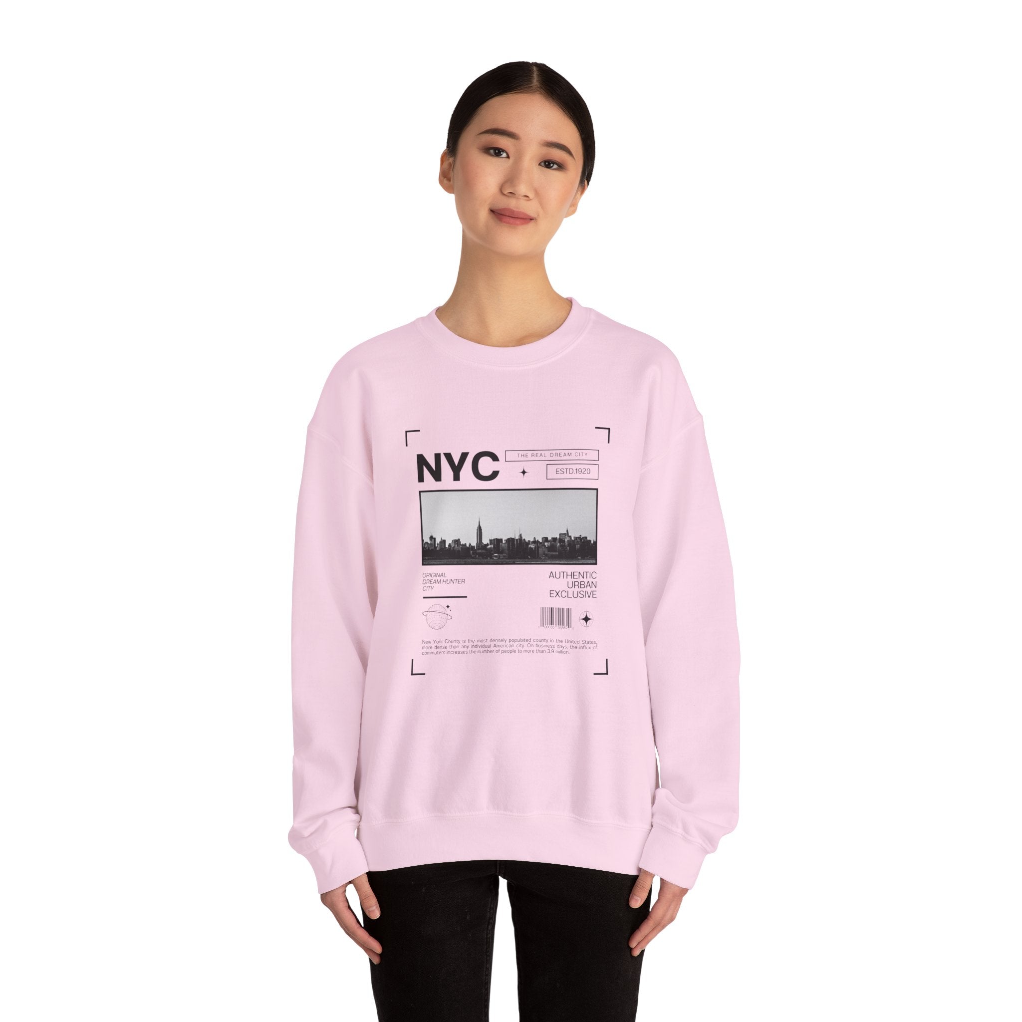 NYC Graphic Crewneck Sweatshirt - Urban Streetwear Pullover, Gift for Travelers, Unisex Sweatshirt
