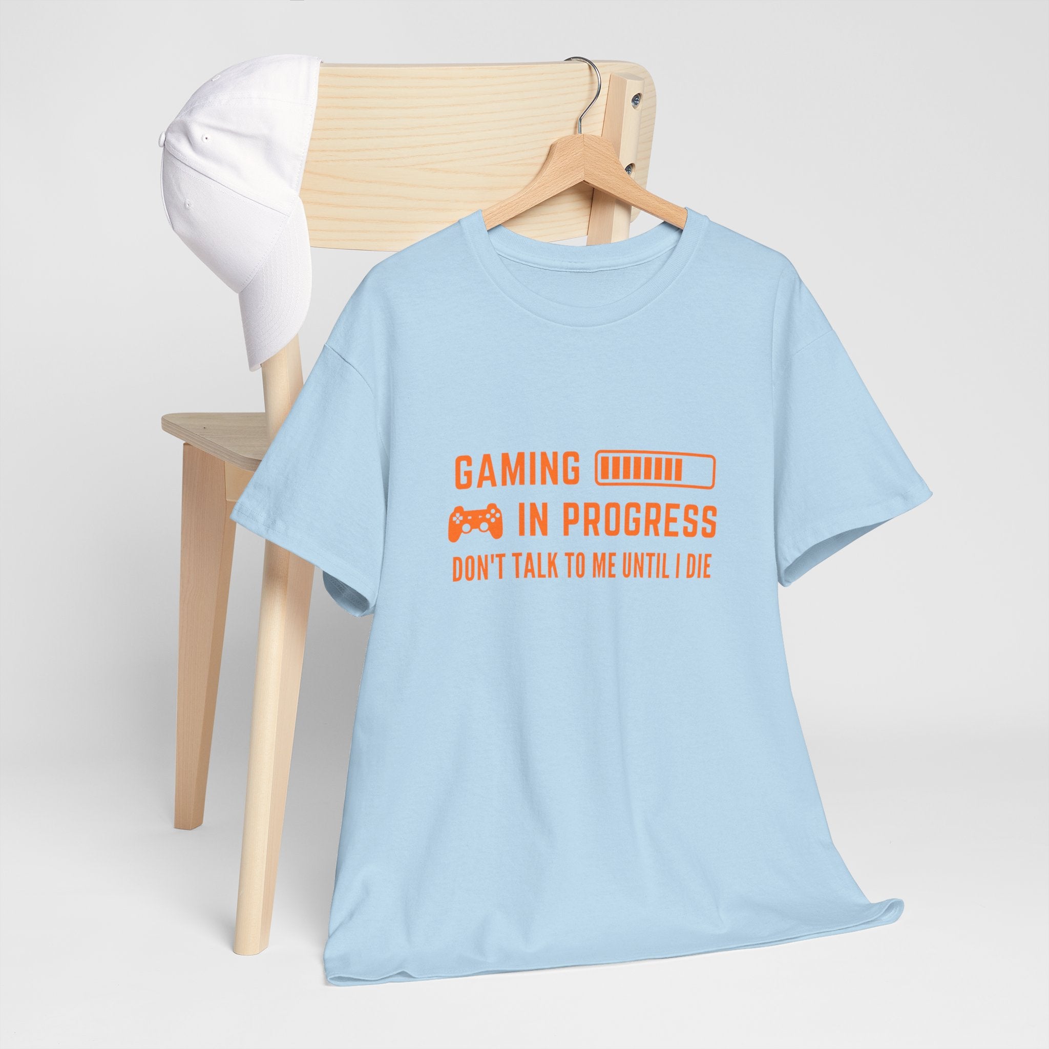 Gaming In Progress Unisex Heavy Cotton Tee, Gamer Gift, Funny Shirt, Birthday Present, Video Game Lover Tee, Casual Wear