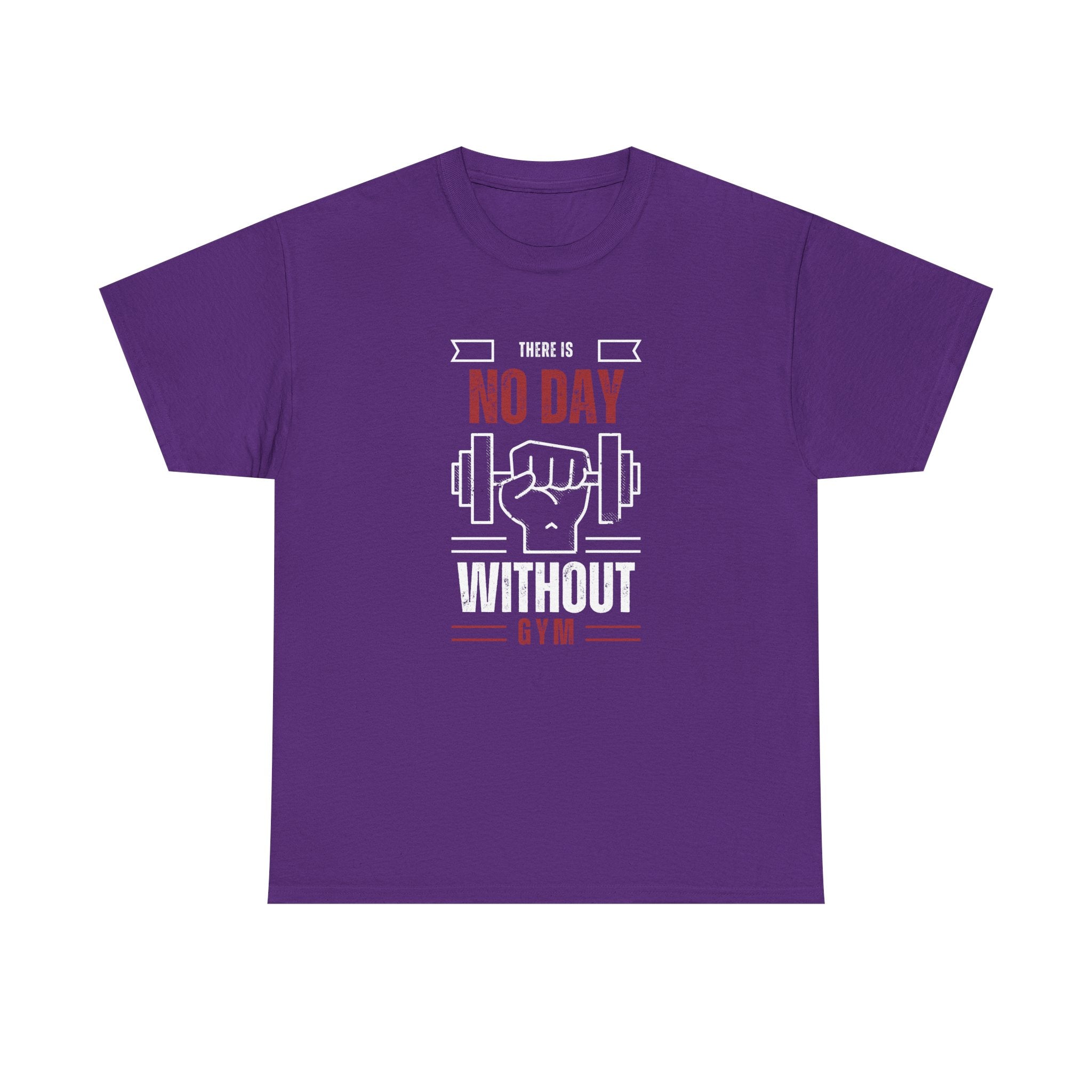 Motivational Gym T-Shirt - "No Day Without Gym" - Fitness Gift, Workout Apparel, Sportswear, Unisex Tee, Exercise Motivation