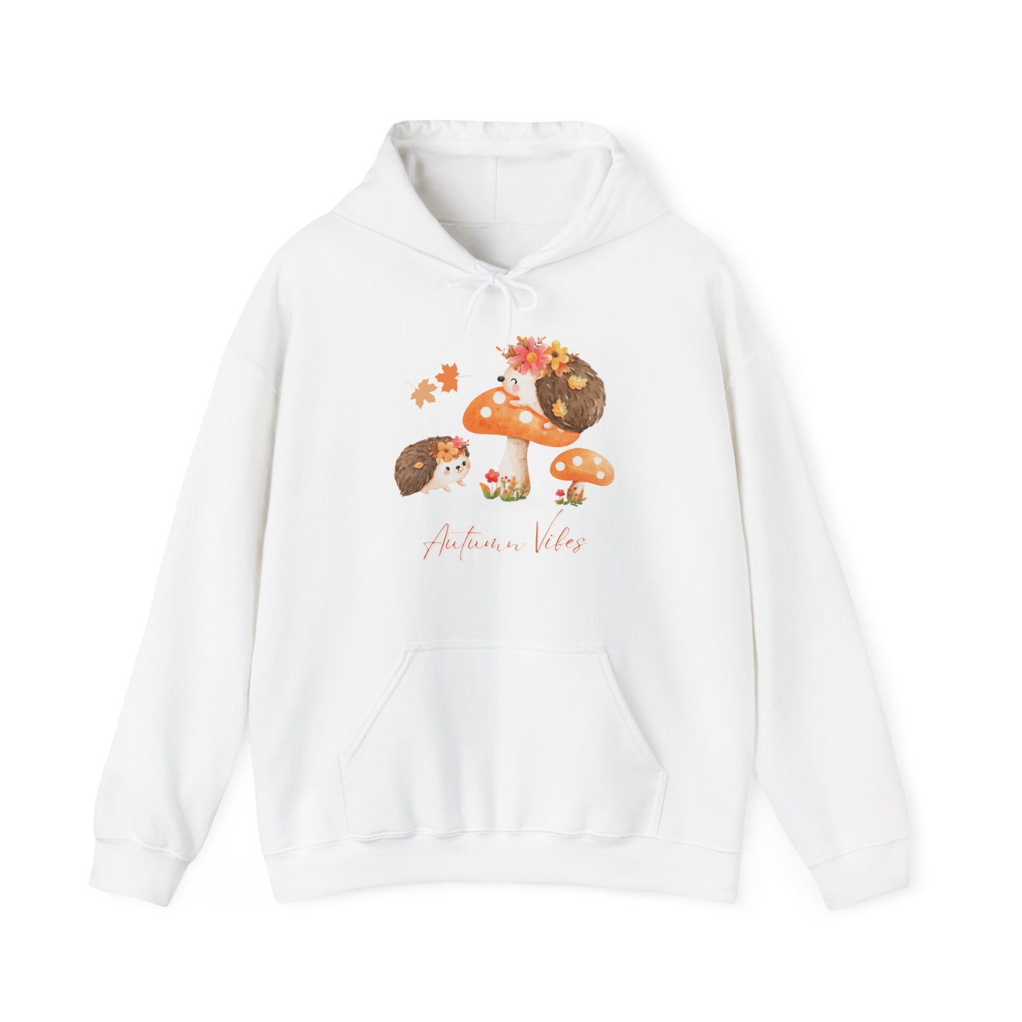 Autumn-themed Unisex Heavy Blend Hooded Sweatshirt, Cozy Fall Hoodie, Cute Mushroom Design, Perfect Gift for Nature Lovers, Seasonal Fashion