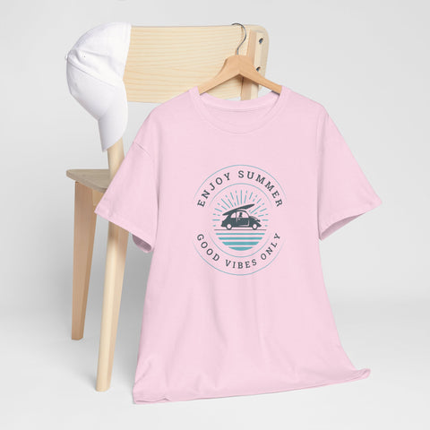 Enjoy Summer Good Vibes Only Tee, Unisex Summer Shirt, Beachwear, Vacation T-Shirt, Gift for Him/Her, Relaxed Style Top