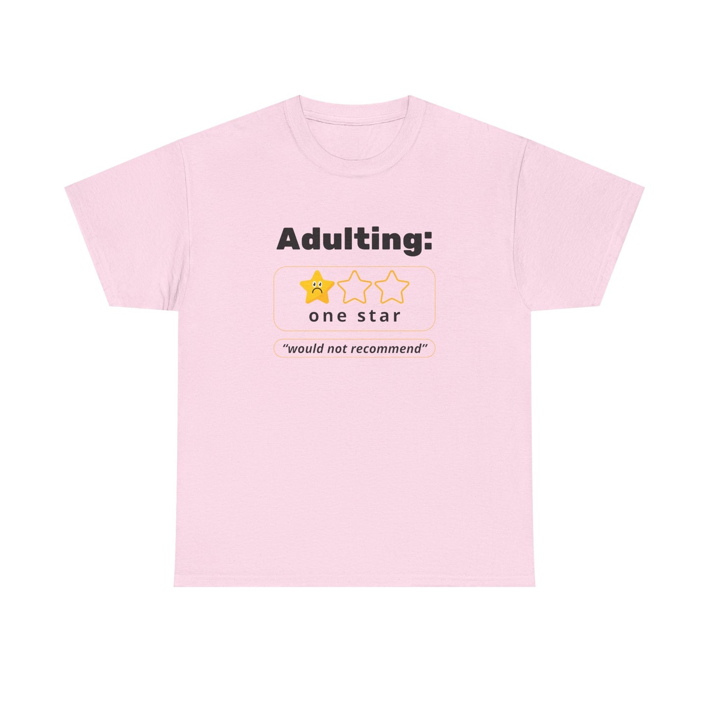 Funny Unisex Heavy Cotton Tee - 'Adulting: One Star' Graphic Tee