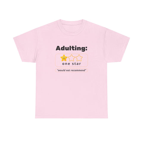 Funny Adulting Unisex Heavy Cotton Tee, Perfect Gift for Graduates, Birthdays, Casual Wear, Humor Shirt, Everyday Laughs