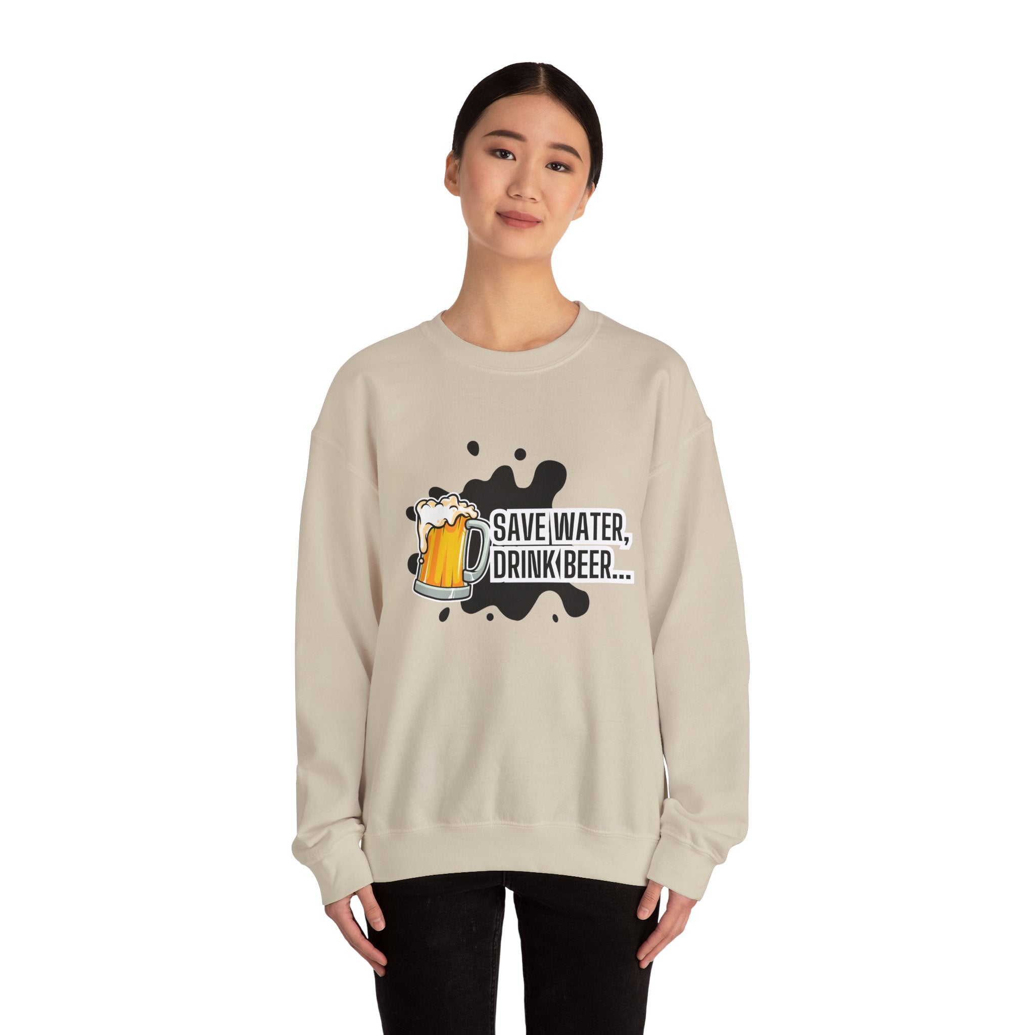 Humorous Beer Lover Sweatshirt, Save Water Drink Beer Crewneck, Gift for Beer Enthusiasts, Men's & Women's Apparel, Funny Drinking Top