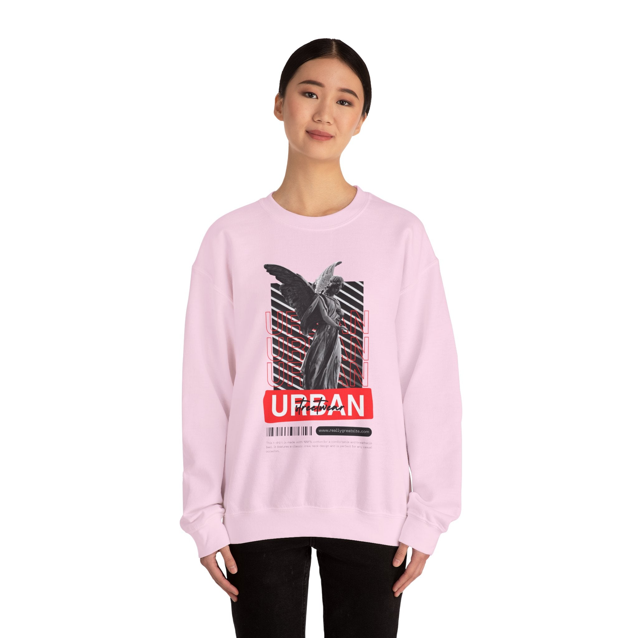Urban Angel Graphic Sweatshirt, Unisex Crewneck Sweatshirt, Casual Streetwear, Perfect for Gift, Cozy Layering