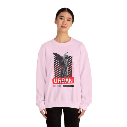 Urban Angel Graphic Sweatshirt, Unisex Crewneck Sweatshirt, Casual Streetwear, Perfect for Gift, Cozy Layering
