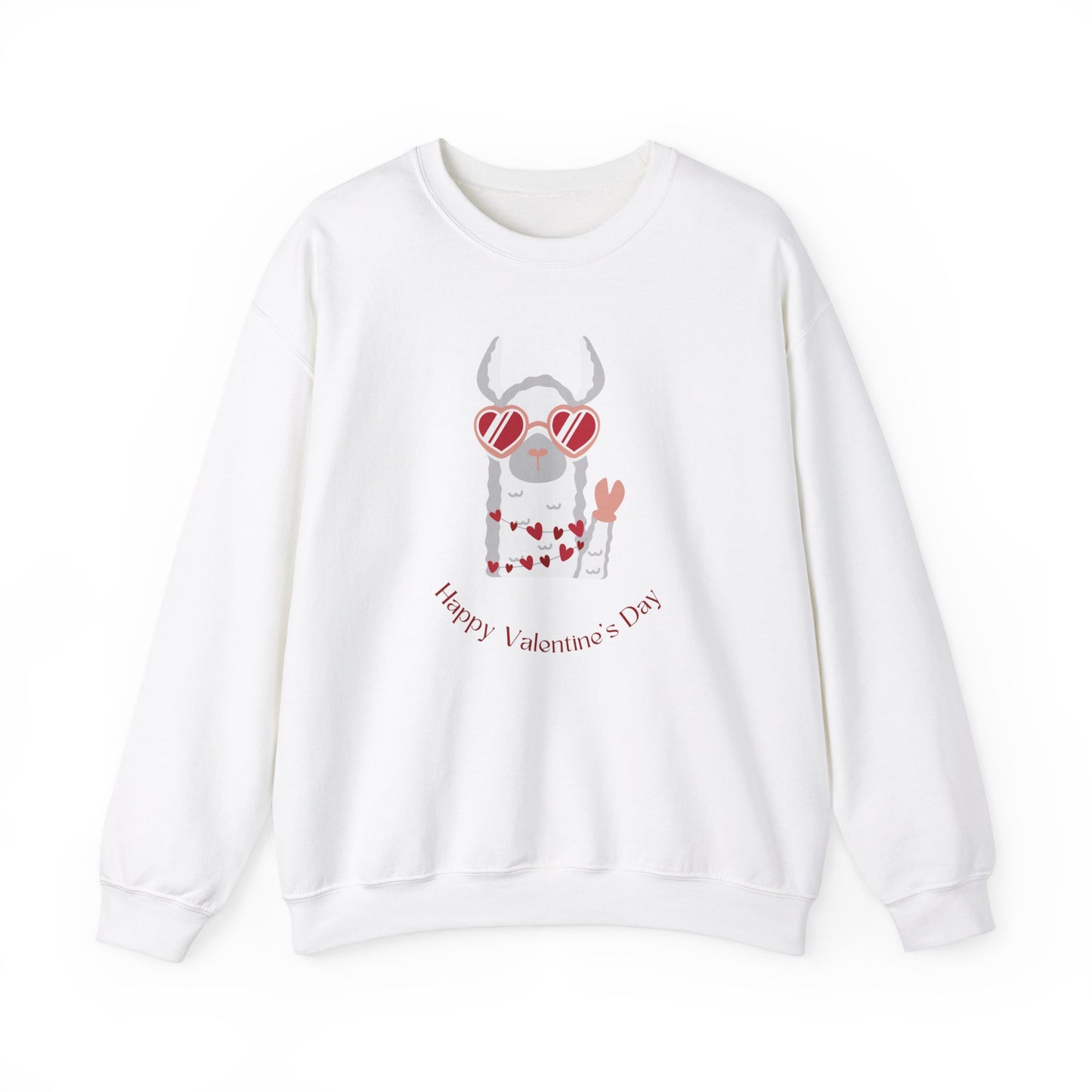 Valentine's Day Llama Sweatshirt, Cute Gift for Her, Cozy Crewneck, Fun Animal Apparel, Unisex Pullover, Valentine's Day Gift