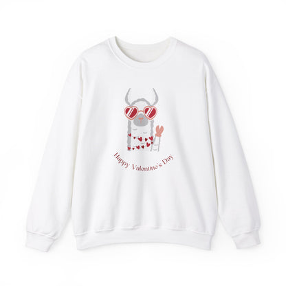 Valentine's Day Llama Sweatshirt, Cute Gift for Her, Cozy Crewneck, Fun Animal Apparel, Unisex Pullover, Valentine's Day Gift