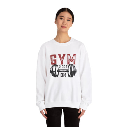 Gym Mode On Crewneck Sweatshirt - Fitness Gift, Workout Apparel, Casual Wear, Exercise Clothing, Athleisure Clothing