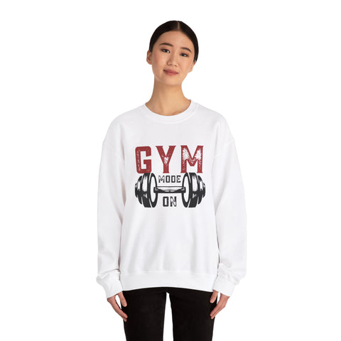 Gym Mode On Crewneck Sweatshirt - Fitness Gift, Workout Apparel, Casual Wear, Exercise Clothing, Athleisure Clothing