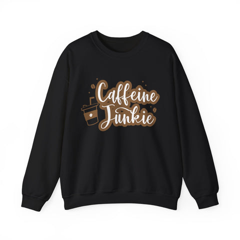 Caffeine Junkie Crewneck Sweatshirt | Cozy Gift for Coffee Lovers, Perfect for Fall, Everyday Wear, Casual Style, Gift for Her