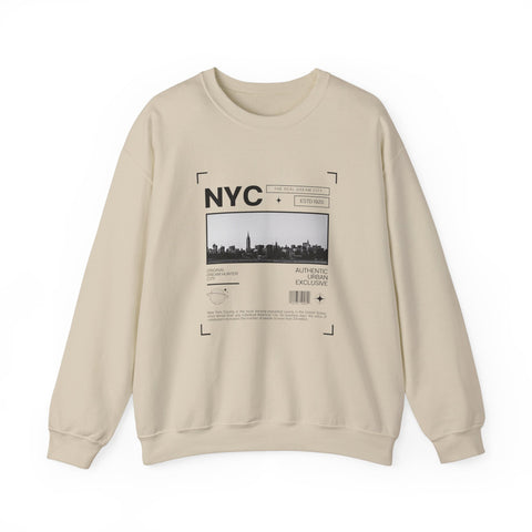 NYC Graphic Crewneck Sweatshirt - Urban Streetwear Pullover, Gift for Travelers, Unisex Sweatshirt