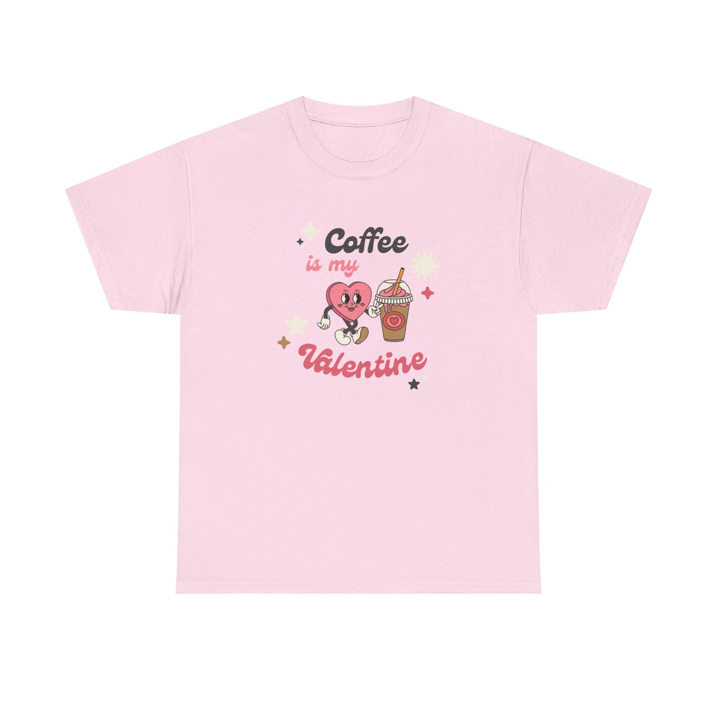 Coffee is My Valentine Unisex Heavy Cotton Tee, Cute Coffee Lover's Shirt, Valentine's Day Gift, Casual Lounge Wear, Fun T-Shirt