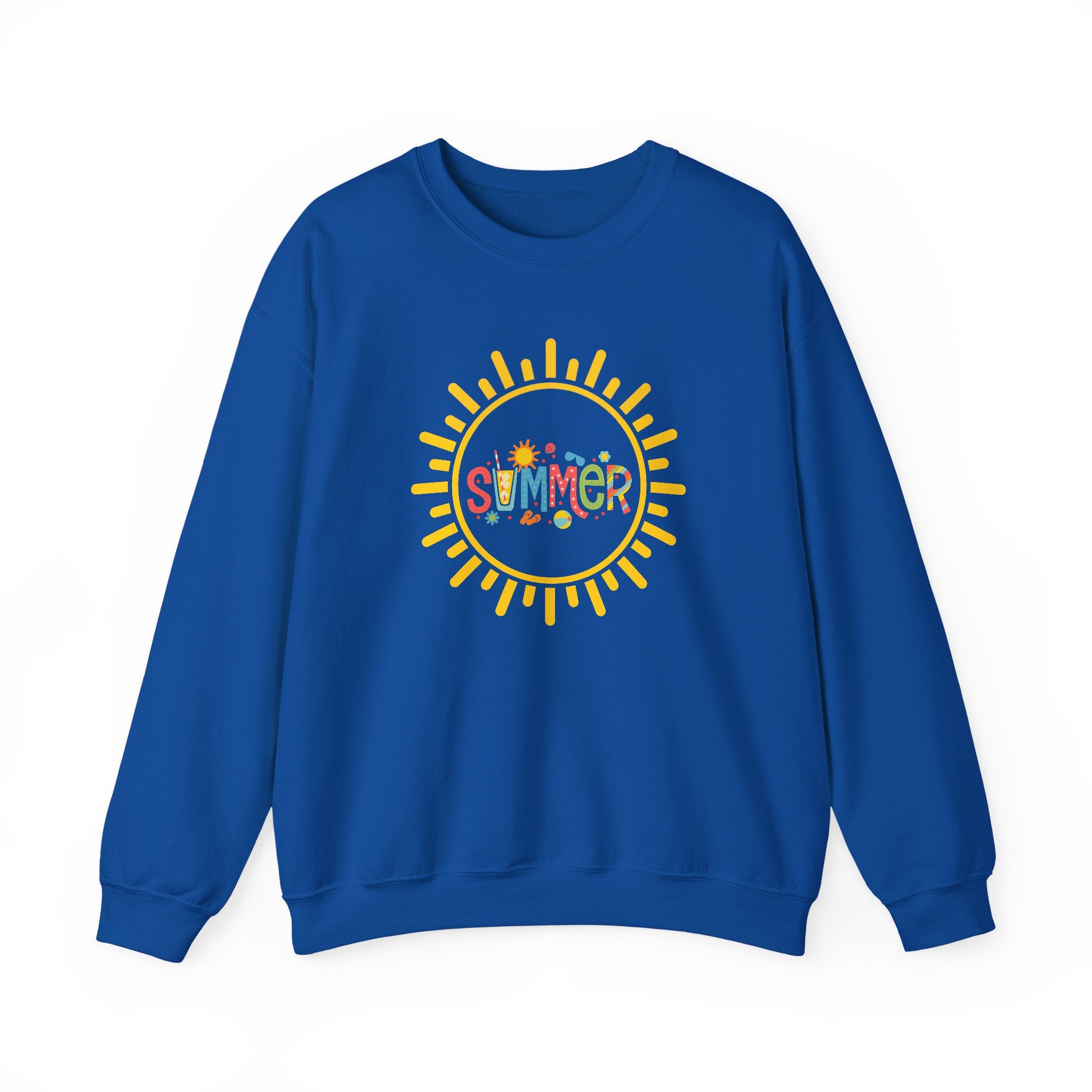 Cheerful Summer Sun Sweatshirt, Cozy Crewneck, Unisex Pullover, Vacation Wear