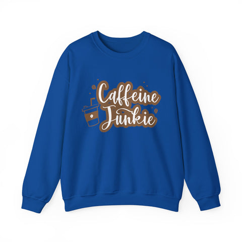 Caffeine Junkie Crewneck Sweatshirt | Cozy Gift for Coffee Lovers, Perfect for Fall, Everyday Wear, Casual Style, Gift for Her