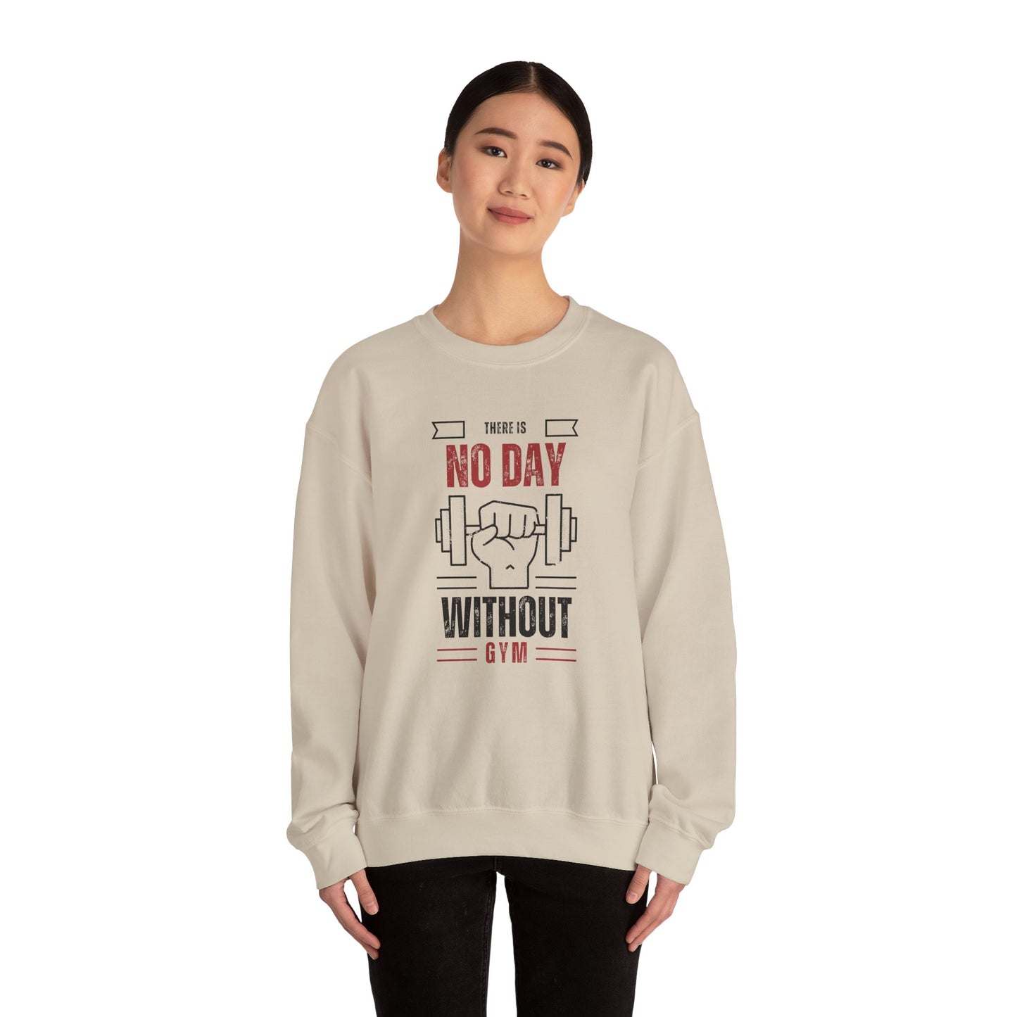 Motivational Gym Sweatshirt – No Day Without Gym