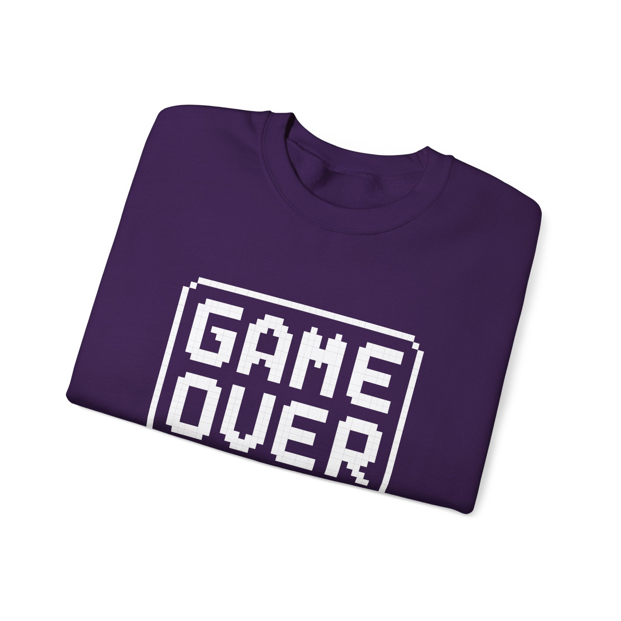 Pixel Art Game Over Sweatshirt, Retro Gaming Sweater, Cozy Unisex Pullover, Perfect Gift for Gamers, Versatile Casual Wear