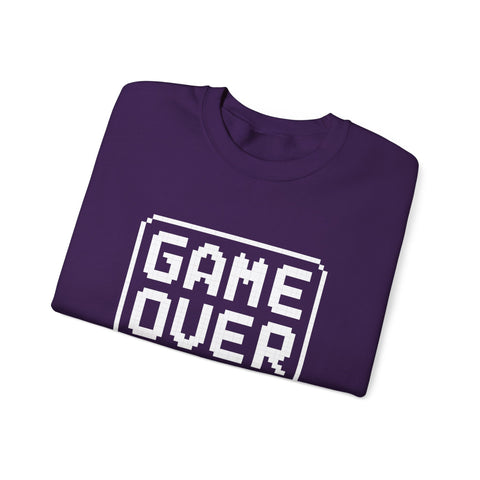 Pixel Art Game Over Sweatshirt, Retro Gaming Sweater, Cozy Unisex Pullover, Perfect Gift for Gamers, Versatile Casual Wear