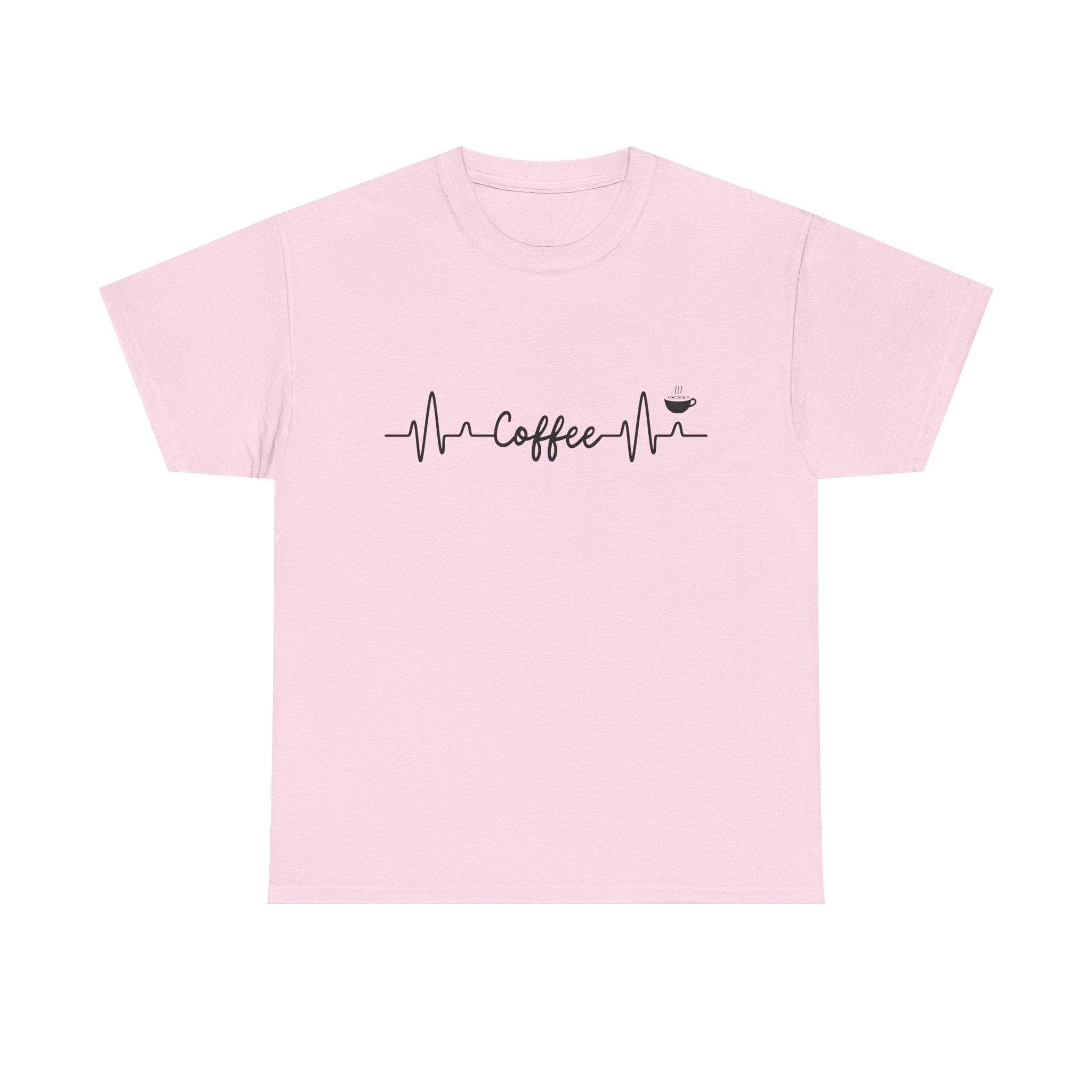 Coffee Heartbeat Unisex Tee, Ideal for Coffee Lovers, Birthday Gift, Casual Wear, Everyday Comfort, Coffee Tee Shirt, Coffee Lover Shirt,