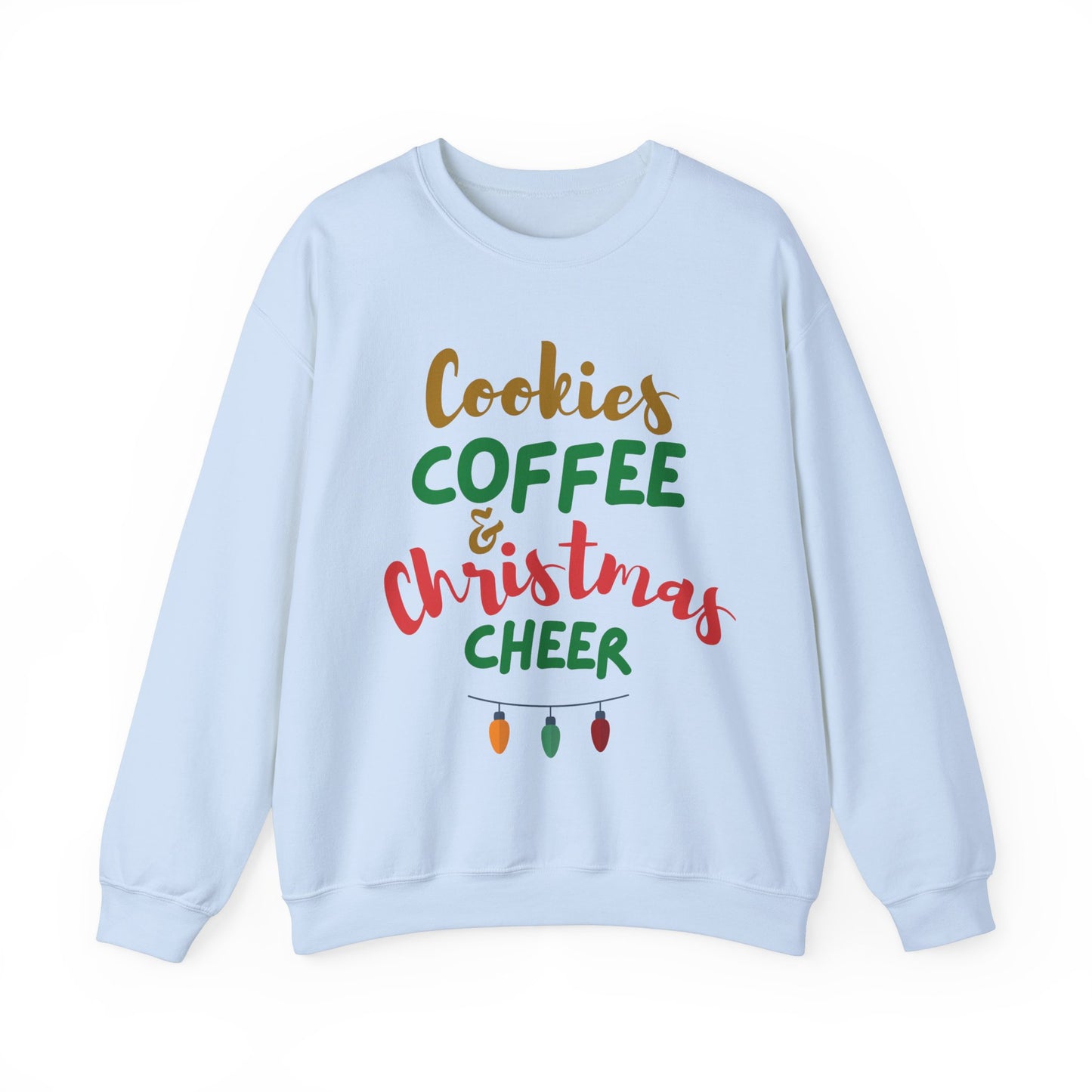 Christmas Cheer Sweatshirt, Cozy Holiday Apparel, Unisex Crewneck, Perfect for Christmas and Winter Gatherings, Gift for Coffee Lovers