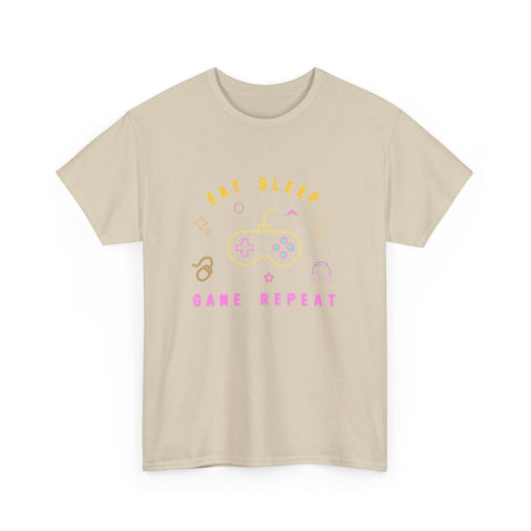 Gamer Vibes Unisex Tee - Eat Sleep Game Repeat, Video Game Shirt, Casual Wear, Gift for Gamers, Gaming Merchandise