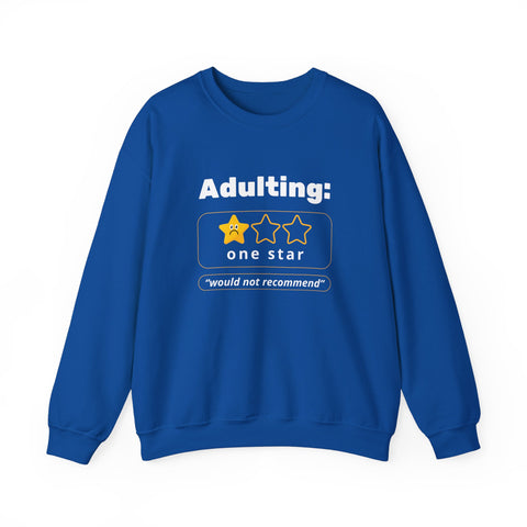 Adulting Sweatshirt - Humor Crewneck for Students, Gift for Millennials, Cozy Lounge Wear, Funny Sweatshirt for Birthdays, Adult Humor