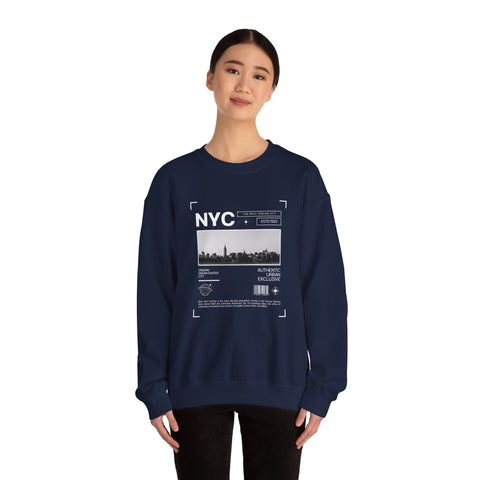 NYC Graphic Crewneck Sweatshirt - Urban Streetwear Pullover, Gift for Travelers, Unisex Sweatshirt