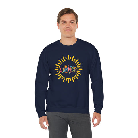 Cheerful Summer Sun Sweatshirt, Cozy Crewneck, Unisex Pullover, Vacation Wear