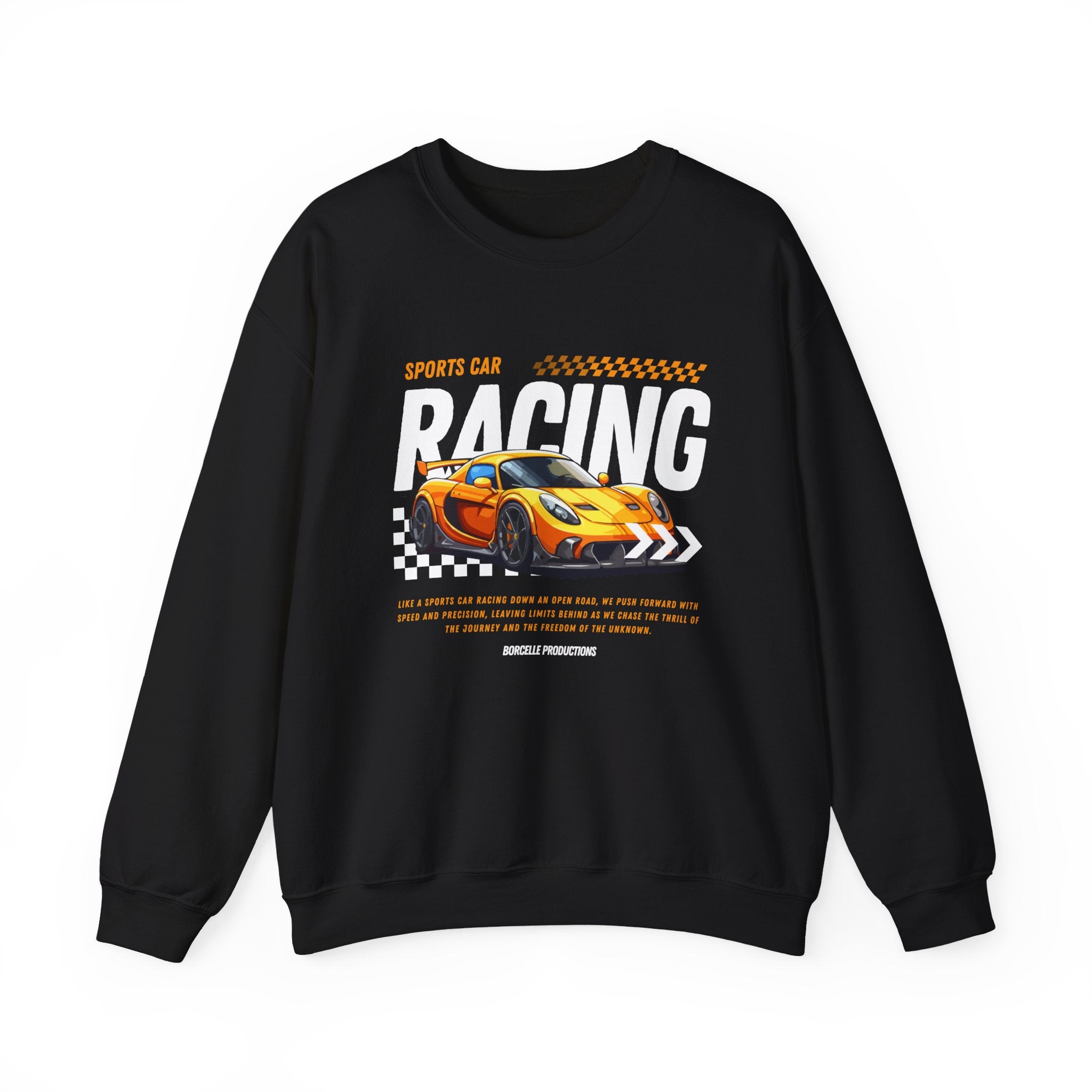Sporty Racing Sweatshirt for Car Enthusiasts, Unisex Crewneck Pullover, Perfect for Racing Events, Casual Wear