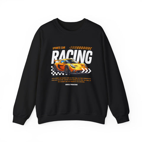 Sporty Racing Sweatshirt for Car Enthusiasts, Unisex Crewneck Pullover, Perfect for Racing Events, Casual Wear
