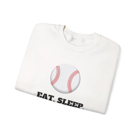Baseball Sweatshirt - Eat Sleep Baseball, Unisex Crewneck, Gift for Baseball Fans, Sports Apparel, Cozy Sweatshirt