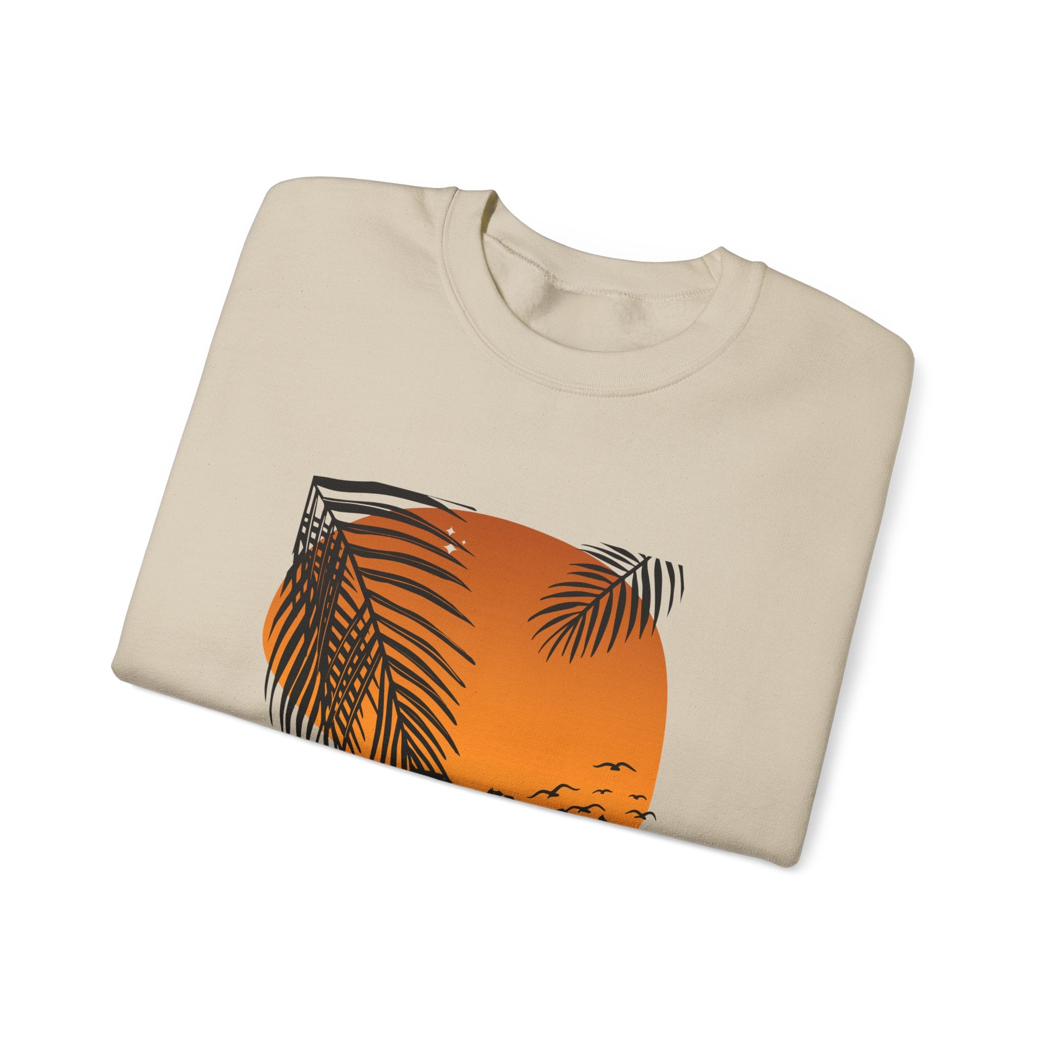 Miami Sunset Crewneck Sweatshirt, Beach Vibes Apparel, Unisex Casual Wear, Summer Fashion
