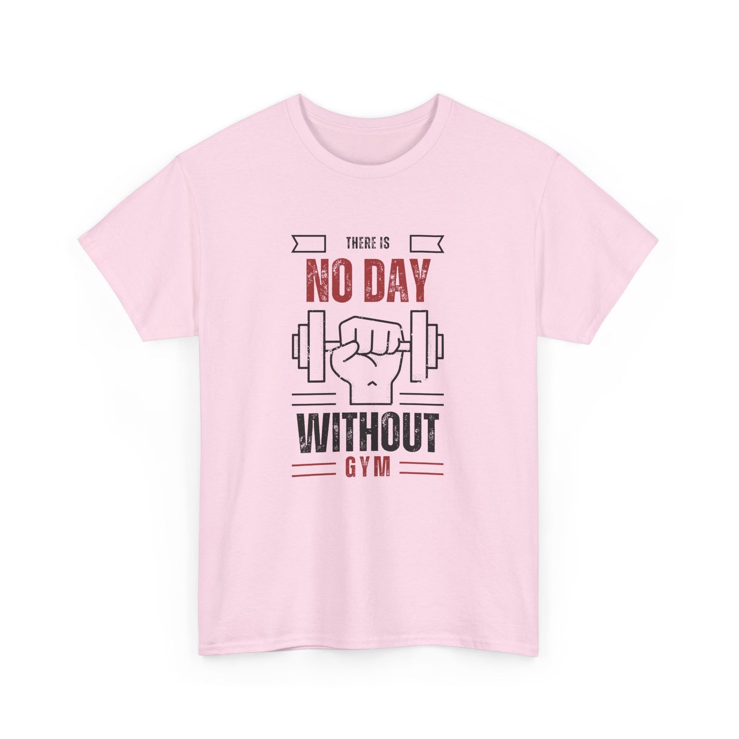 Motivational Gym Tee - Unisex Heavy Cotton T-Shirt, 'There is No Day Without Gym'