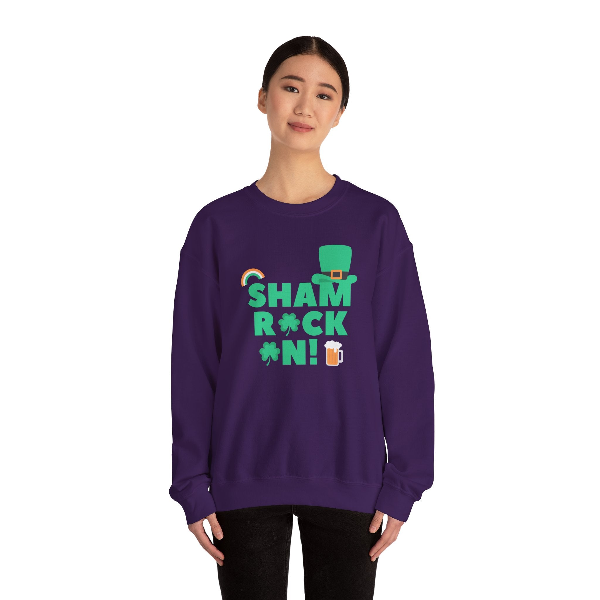Sham Rock Unisex Sweatshirt, St. Patrick's Day Jumper, Lucky Clover Crewneck, Irish Holiday Pullover, Green Festival Top