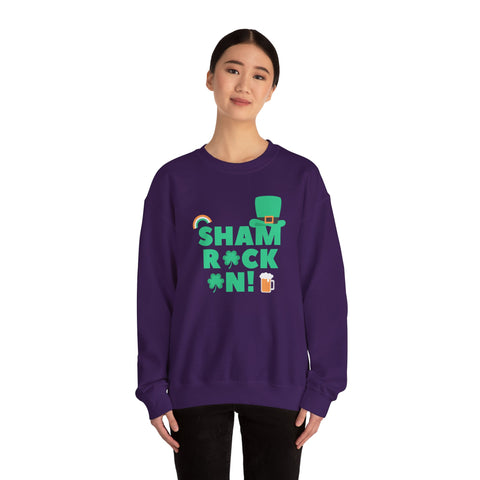 Sham Rock Unisex Sweatshirt, St. Patrick's Day Jumper, Lucky Clover Crewneck, Irish Holiday Pullover, Green Festival Top