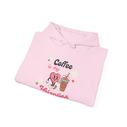 Coffee is My Valentine Hoodie, Cute Love Sweatshirt, Unisex Gift for Coffee Lovers, Cozy Valentine's Day Apparel, Comfortable Casual Wear