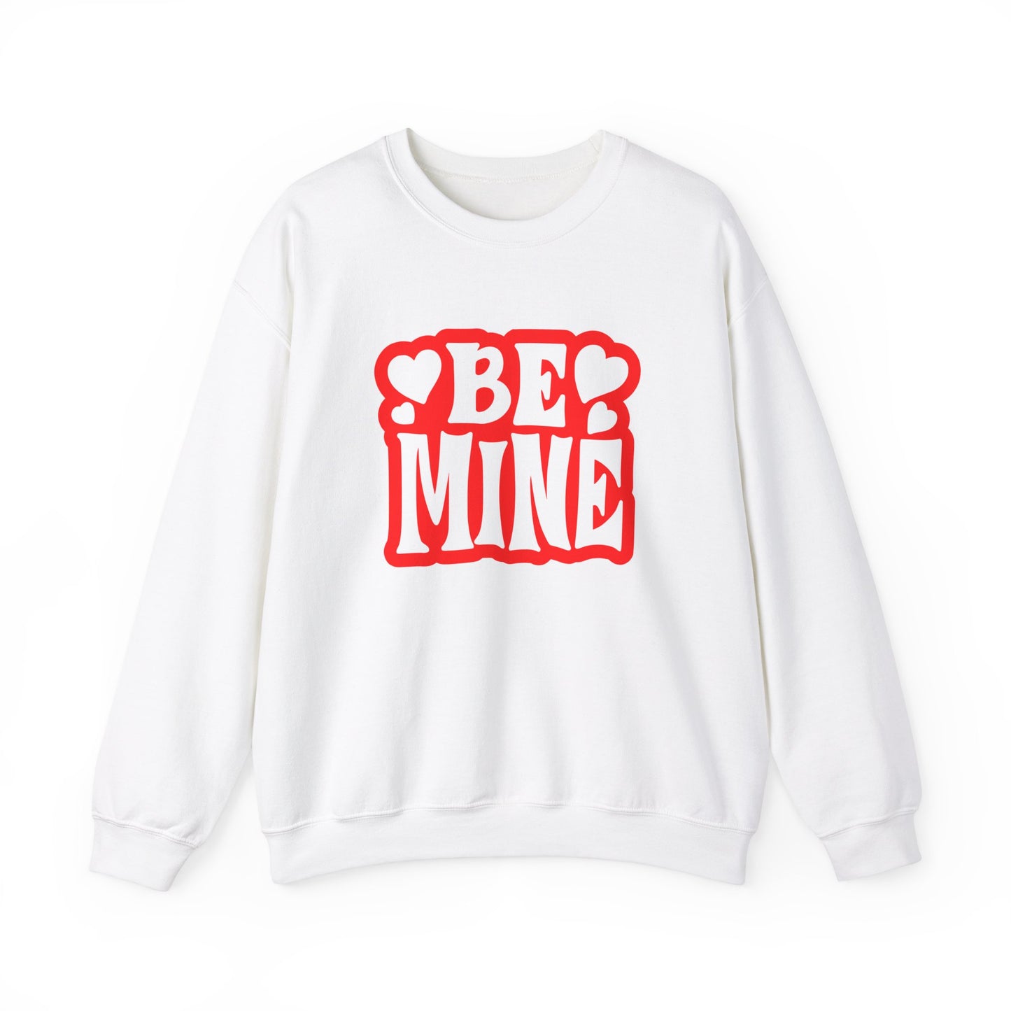 Cute 'Be Mine' Unisex Crewneck Sweatshirt, Valentine's Day Gift, Cozy Sweatshirt, Couples Apparel, Heart Design, Gift for Him/Her