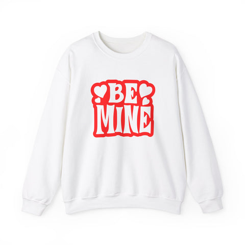 Cute 'Be Mine' Unisex Crewneck Sweatshirt, Valentine's Day Gift, Cozy Sweatshirt, Couples Apparel, Heart Design, Gift for Him/Her
