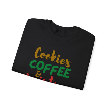 Christmas Cheer Sweatshirt, Cozy Holiday Apparel, Unisex Crewneck, Perfect for Christmas and Winter Gatherings, Gift for Coffee Lovers