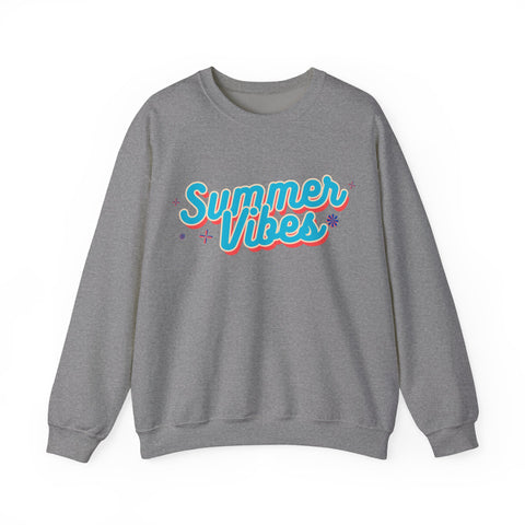 Retro Summer Vibes Crewneck Sweatshirt, Cozy Unisex Pullover, Perfect for Pool Parties, Beach Days, Summer Festivals, Gift Idea